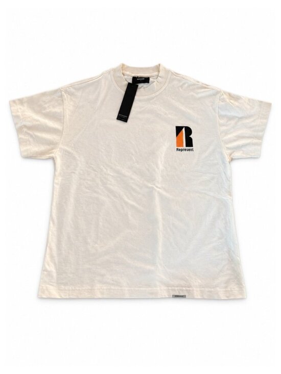 Represent Other - Represent Decade of Speed Cream T-Shirt Black Orange Logo Size S